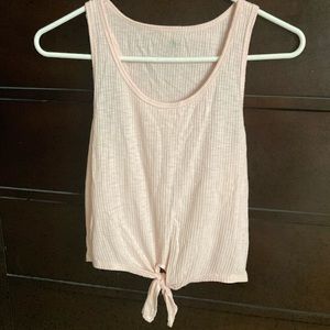 NWT aerie light pink ribbed tie crop tank size L. Super soft!